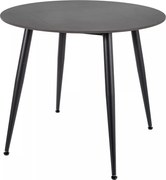 Tavolo Rion rotondo in ceramica nera opaca e metallo nero – Ø90x76 cm