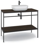 Mobile bagno da terra con lavabo L 100 x H 92 x P 45.5 cm nero per vasca centrale Outline