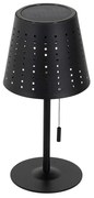 Lampada da tavolo da esterno nera con LED a 3 livelli di dimmerazione ricaricabile e solare - Ferre