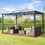 TOOLPORT Gazebo da giardino Hardtop Sunset Deluxe loft grigio