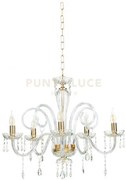 Maria teresa lampadario mt/5 l6 pastorale d.72cm oro e trasparente ...