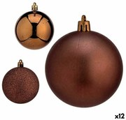 Set di palline di Natale Marrone Plastica 7 x 8 x 7 cm (12 Unità)