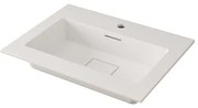 Lavabo a incasso rettangolare vasca centrale DOMINO H 1 x P 46 cm in resina bianco opaco