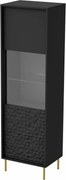 Vetrina Bullet W-1 in nero/oro - H185 cm