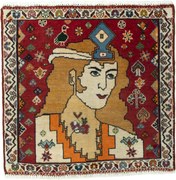 Shiraz Tappeto 60x60 Rosso (Iran) Annodato A Mano