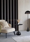 Mona tavolino metallo bianco base sottile 48,5x59,5cm