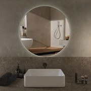 Specchio con illuminazione integrata bagno tondo H 80 x P 2.5 cm