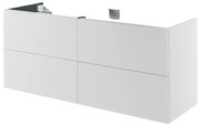 Mobile da bagno sotto lavabo SENSEA Neo bianco laccato L 150 x H 64 x P 48 cm 4 cassetti, lavabo non incluso