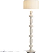 Lampada da terra retrò beige con paralume in tessuto 160 cm - Captain