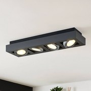 Arcchio Faretto da soffitto Ronka, 65 cm, a 4 luci, grigio, metallo, GU10