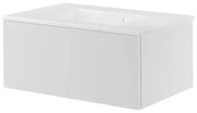 Mobile da bagno sotto lavabo Neo bianco laccato L 75 x H 32 x P 48 cm 1 cassetto, lavabo non incluso