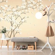 Carta da parati – Uccellini sui rami d'albero