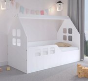 Letto per bambini 160 x 80 cm bianco a sinistra