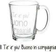 Tazza tè in vetro 310 ml scritta Tè buono