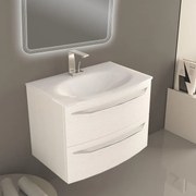 Mobile sottolavabo e lavabo Lyla frassino bianco L 75 x H 55 x P 51 cm 1 vasca