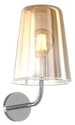 Applique Contemporanea Shaded Metallo Cromo Vetro Ambra 1 Luce E27