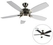 Ventilatore da soffitto in acciaio con telecomando incl. LED - Malaki