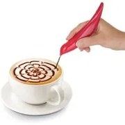 Penna decorativa per cappuccino e dolci rossa