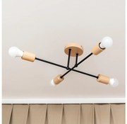 Plafoniera da soffitto CAMBRIDGE 4xE27/15W/230V pino