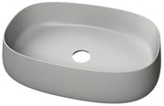 Lavabo da appoggio Paddle OLYMPIA CERAMICA rettangolare in ceramica L 60 x H 40 x P 40 cm grigio