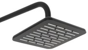 Set Soffione doccia 20 x 20 cm e braccio di 35 cm in finitura nero anticalcare Hidra