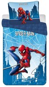 Set copripiumino e federa da bambini blu in cotone per letto singolo 140x200 cm Spider-man "Blue" – Jerry Fabrics