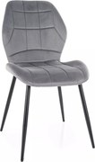 Sedia Jake Velvet in velluto grigio – 49x41x86 cm