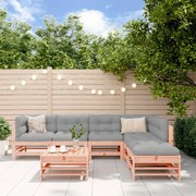 Set divani giardino 7 pz con cuscini legno massello di douglas