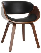 Sedia design nero e legno scuro noce BENT