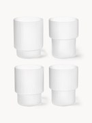 Set di 4 bicchieri in vetro soffiato con scanalatura in rilievo Ripple, 200 ml