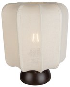 Lampada da tavolo Japandi bronzo scuro con paralume beige - Nori