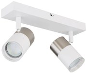 Globo 57851-2 - Faretto BRISBON 2xGU10/25W/230V bianco/cromo