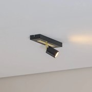 Luminex Faretto da soffitto Rodez, nero/oro, lunghezza 30 cm, acciaio