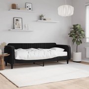 Divano letto con materasso nero 80x200 cm in velluto