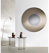 Specchio tondo con piano Bronzo e inserto in specchio Fumč D120 cm