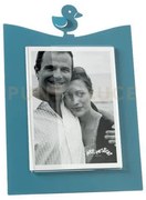 Portafoto paperella piccolo blu oltremare in ferro e polimetilmetac...