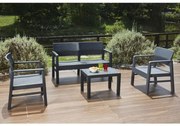 Salotto da giardino Kilimanjaro antracite per 4 persone