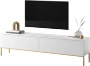 Mobile TV Da Terra 175 Cm 2 Ante Bianco Piedini Oro Lume