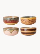 Set di 4 ciotole fatte a mano con smalto reattivo 70's