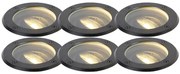 Set di 6 faretti da terra orientabili neri IP65 - Delux
