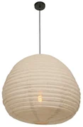 Lampada a sospensione Japandi nera con lino beige - Bangalore