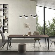 Tavolo allungabile 240 cm ULISSE con top grčs porcellanato effetto Legno Tek