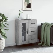 Credenza grigio cemento 69,5x34x90 cm in legno multistrato