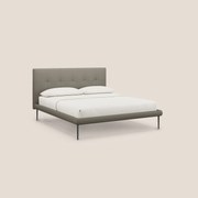 Midori letto imbottito trapuntato in ecopelle con piedini alti T04 talpa