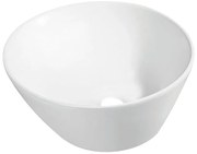 Lavabo da appoggio tondo in ceramica bianco lucido piletta non inclusa