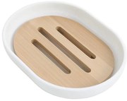 Aqualine - Portasapone SNOW bianco/bambù