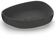 Lavabo da appoggio OLYMPIA CERAMICA irregolare in ceramica L 55 x H 14 x P 40 cm nero