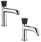 Set rubinetti lavabo e bidet Jacuzzi Rubinetteria modello Illumina per piletta click clack