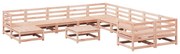 Set divani da giardino 12 pz in legno massello abete douglas
