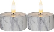 Candele LED in set da 2 (altezza 6 cm) Flamme Marble - Star Trading